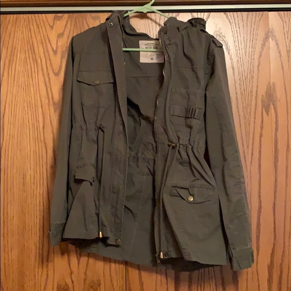 Olive jacket with hood